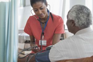 Doctor caring for patient