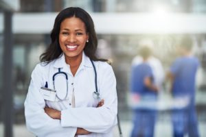 OBGYN Service Provider in lab coat at hospital