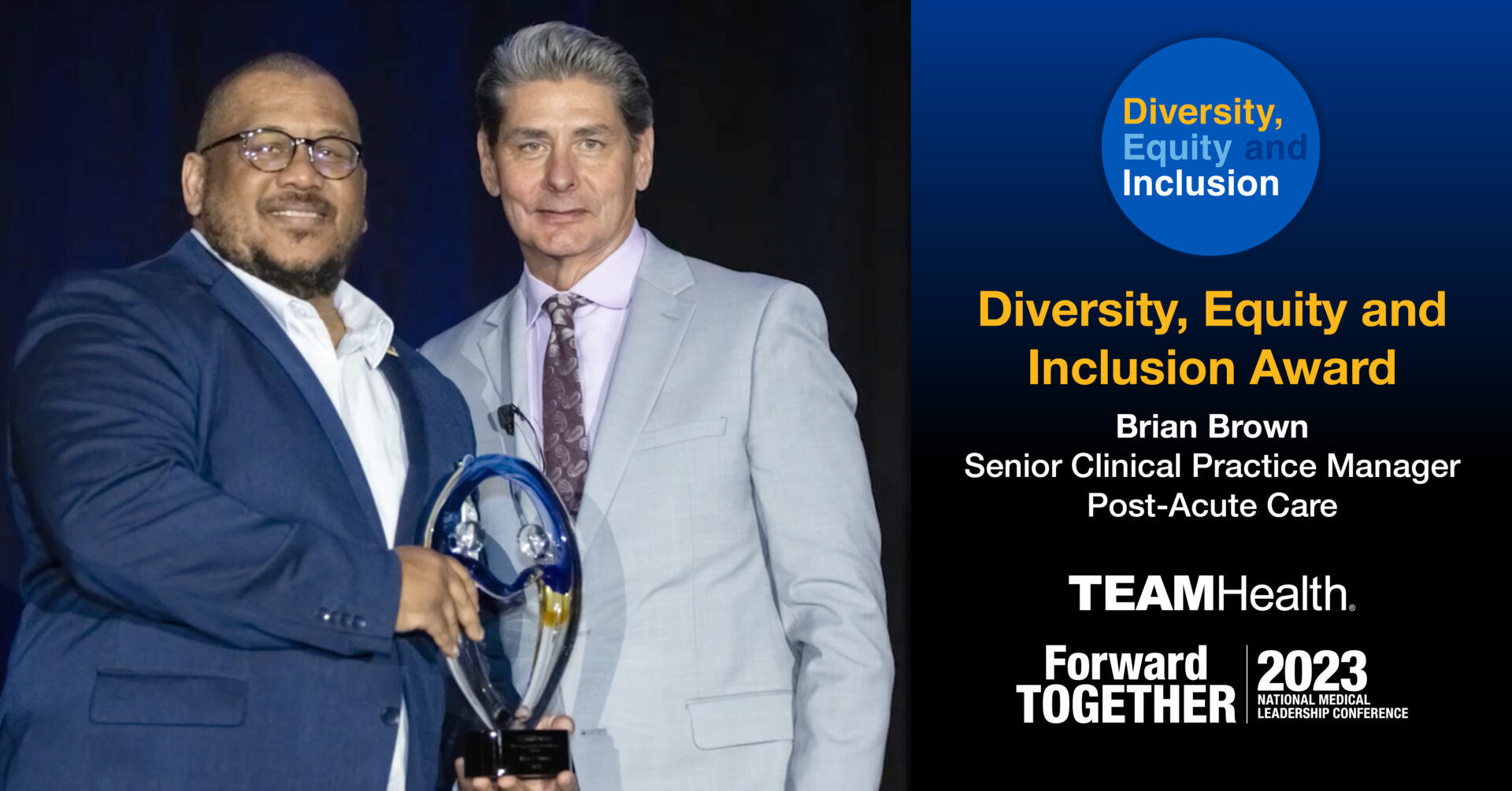 DEI Award 2023 Brian Brown TeamHealth