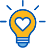 Lightbulb with heart icon